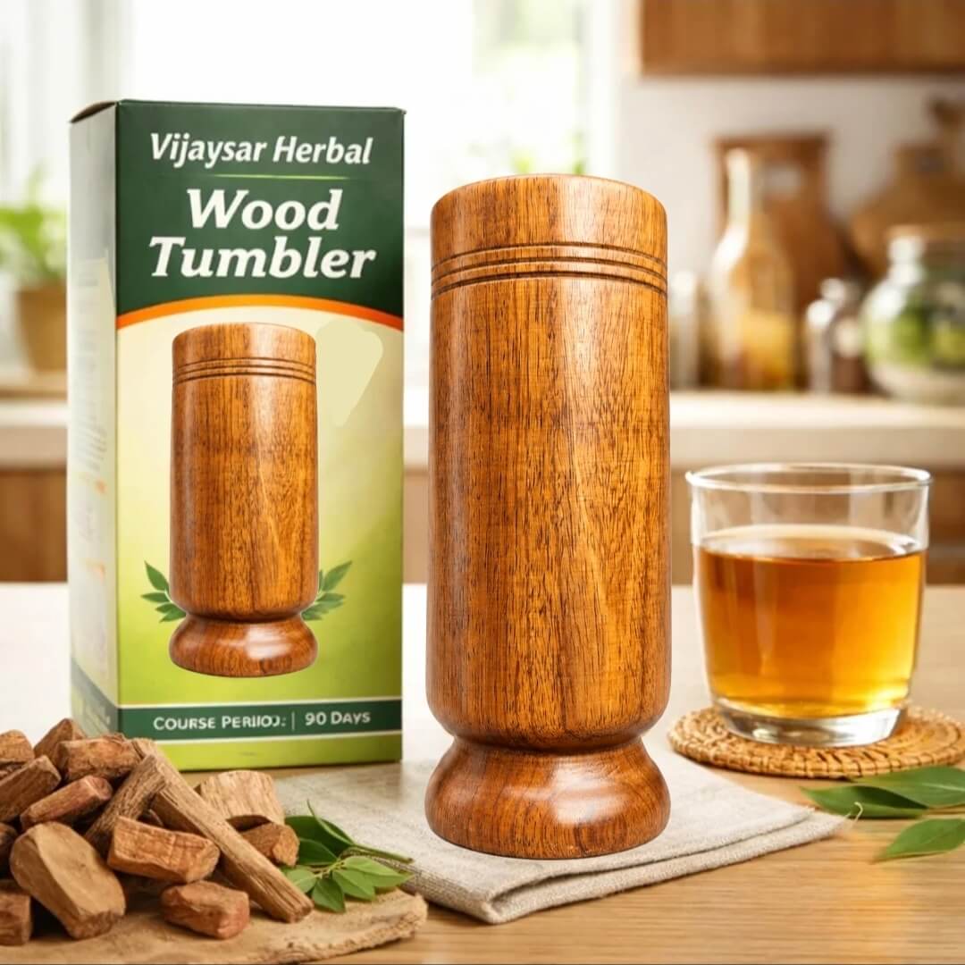 Vijaysar Herbal Wood Glass Packaging
